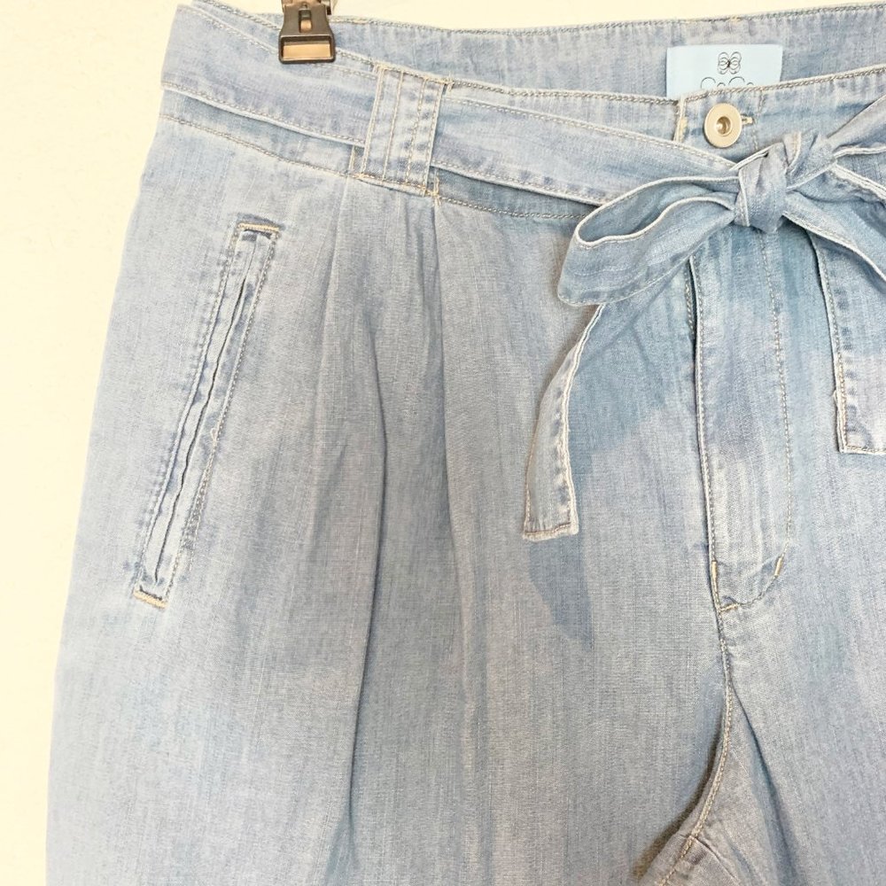 CeCe High-Waisted Denim Straight Belted pa… - Picture 4 of 8